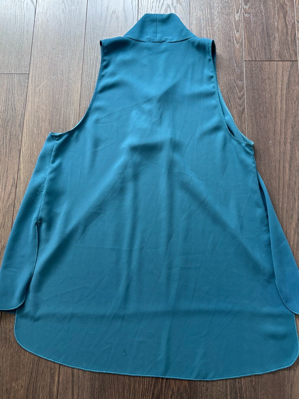 💎 Aritzia Wilfred Teal Draped Sleeveless Blouse Size S - Picture 3 of 8